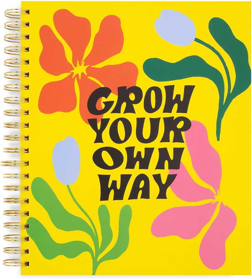 Large Spiral Notebook with Pockets and 120 Lined Pages