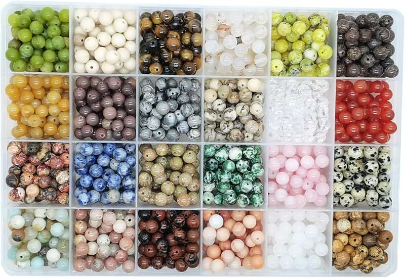 1200pcs 6mm Natural Round Gemstone Beads for Jewelry Making
