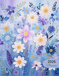 2026 Planner with Periwinkle Daisies Design