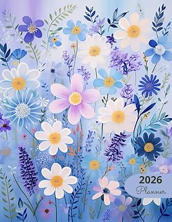 2026 Planner with Periwinkle Daisies Design