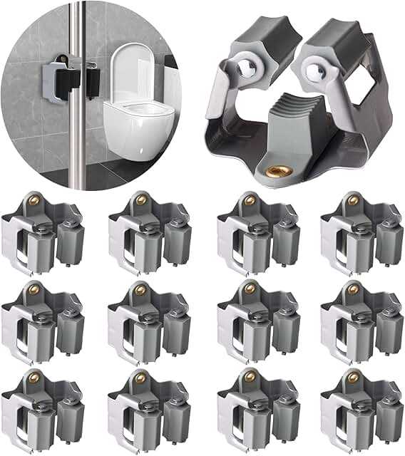 Large 12-Pack Wall Mount Mop and Broom Holders