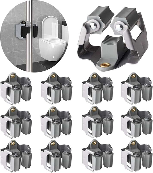 Clear wall-mounted shower caddy with suction cups