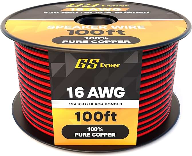16 Gauge 100ft Pure Copper Speaker Wire