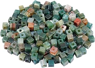 Large Indian Agate Square Beads, 10x10mm, Pack of 25