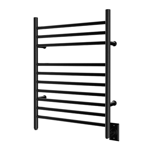 HEAT E Hot Towel Warmer for Bath Hardwired Heated Drying Rack Matte Black