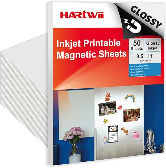Bulk Glossy Printable Magnet Sheets, 50 Sheets, 8.5x11 inches