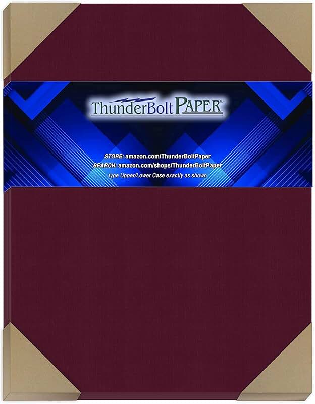 Dark Burgundy Linen Cover Paper, 8.5x11, 80 lb, 25 Sheets