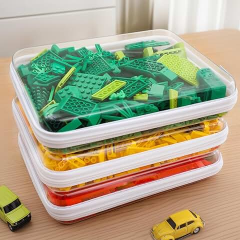 Set of three large clear zippered storage cases