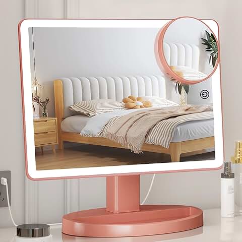 Large Lighted Vanity Mirror with 88 LEDs and 10X Magnification