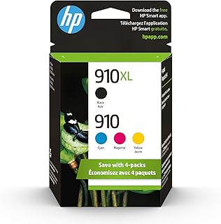 Cyan, Magenta, Yellow, and Black Ink Cartridges (4-Pack)