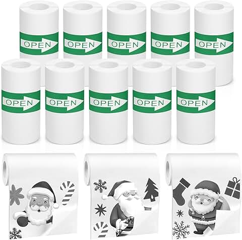 Mini Thermal Sticker Paper Rolls, 57x25mm, 10 Pack