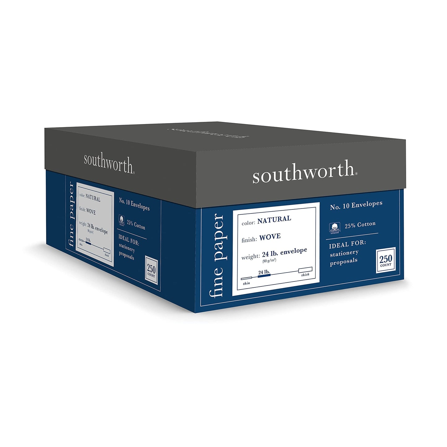 25% Cotton Business Envelope, Natural, 250 Pack