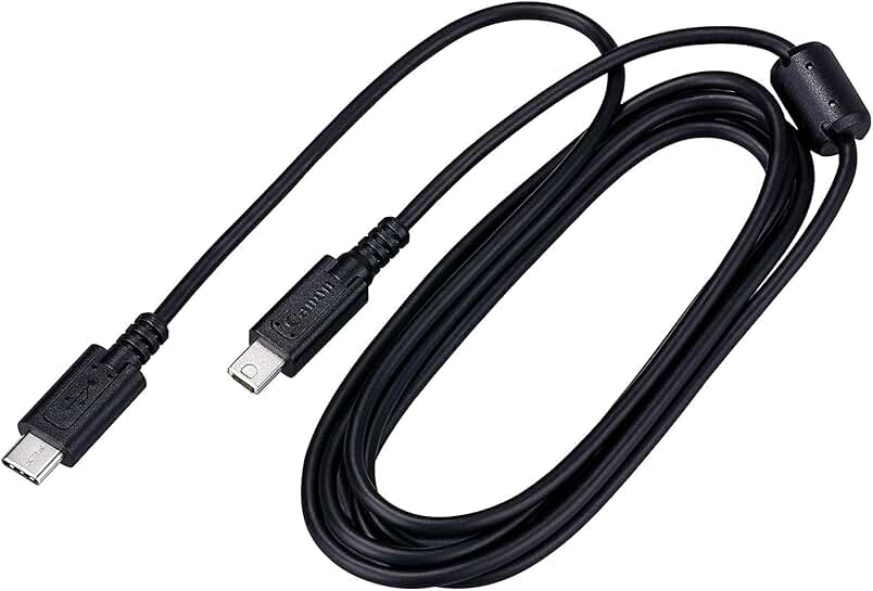 USB Cable for Cameras, Black, Full-Size