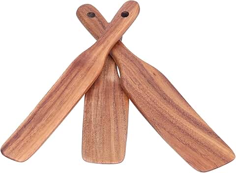 3-Piece Wooden Spurtle Set for Cooking and Stirring