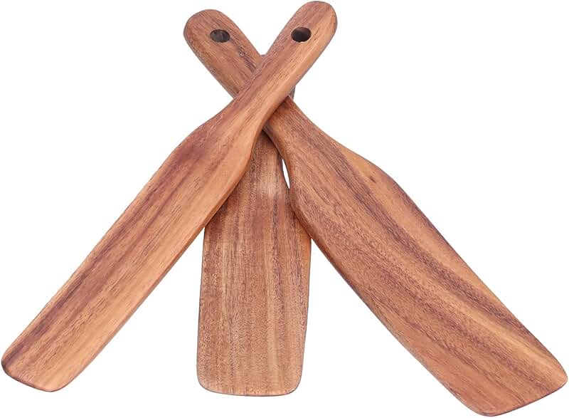 3-Piece Wooden Spurtle Set for Cooking and Stirring