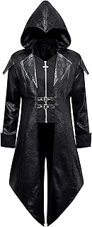 Men's Steampunk Leather Hooded Jacket