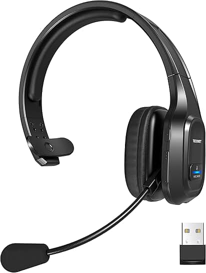 Wireless On-Ear Headset with Microphone and Noise Cancellation