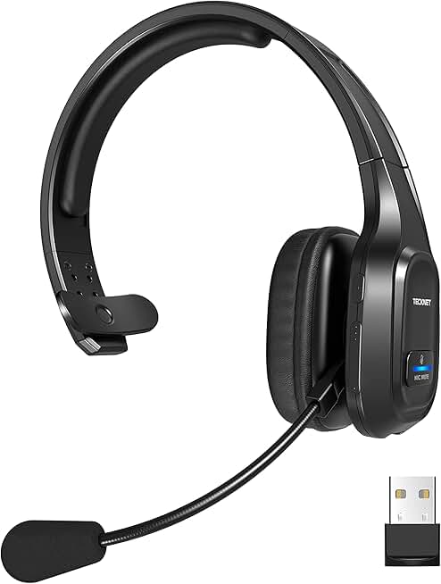 Wireless On-Ear Headset with Microphone and Noise Cancellation