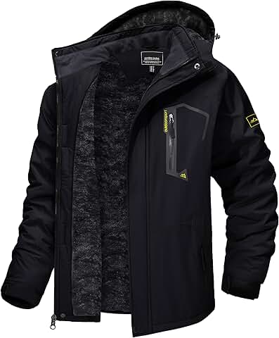 Men's Winter Skiing Water-Resistant Fleece Insulated Snowboard Jacket