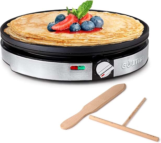 12-inch nonstick crepe maker with temp control and accessories