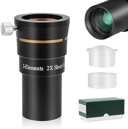 2X Barlow Lens for Telescope with Multi-Coated 3-Element Optics