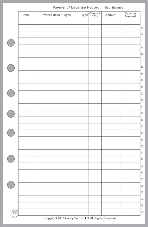 Classic 5.5" x 8.5" Payment and Expense Record Book