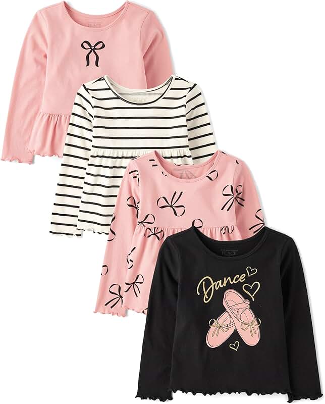 Long Sleeve Knit Shirts for Baby Girls and Toddlers