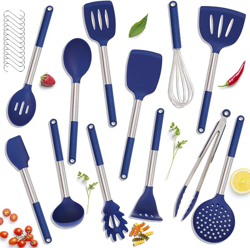 15-Piece Heat-Resistant Silicone Kitchen Utensil Set