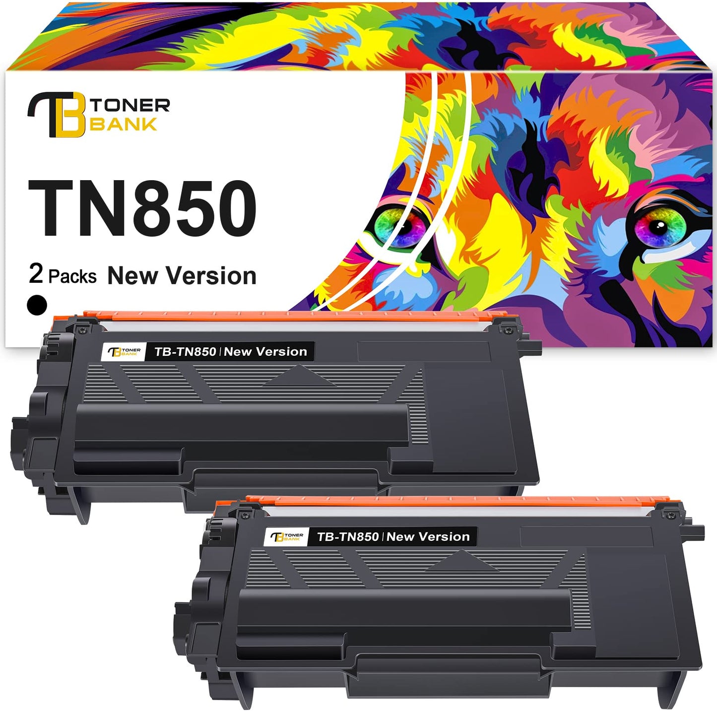 Compatible Cartridge Replacement for Brother TN850 TN820 TN 850 TN-850 TN-820 HL-L6200DW MFC-L5850DW MFC-L5700DW HL-L5200DW MFC-L5900DW High Yield Printer New Version 2-Pack
