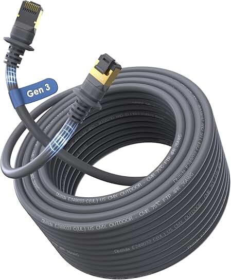 50 ft Satellite Ethernet Cable, Outdoor/Indoor, 26AWG