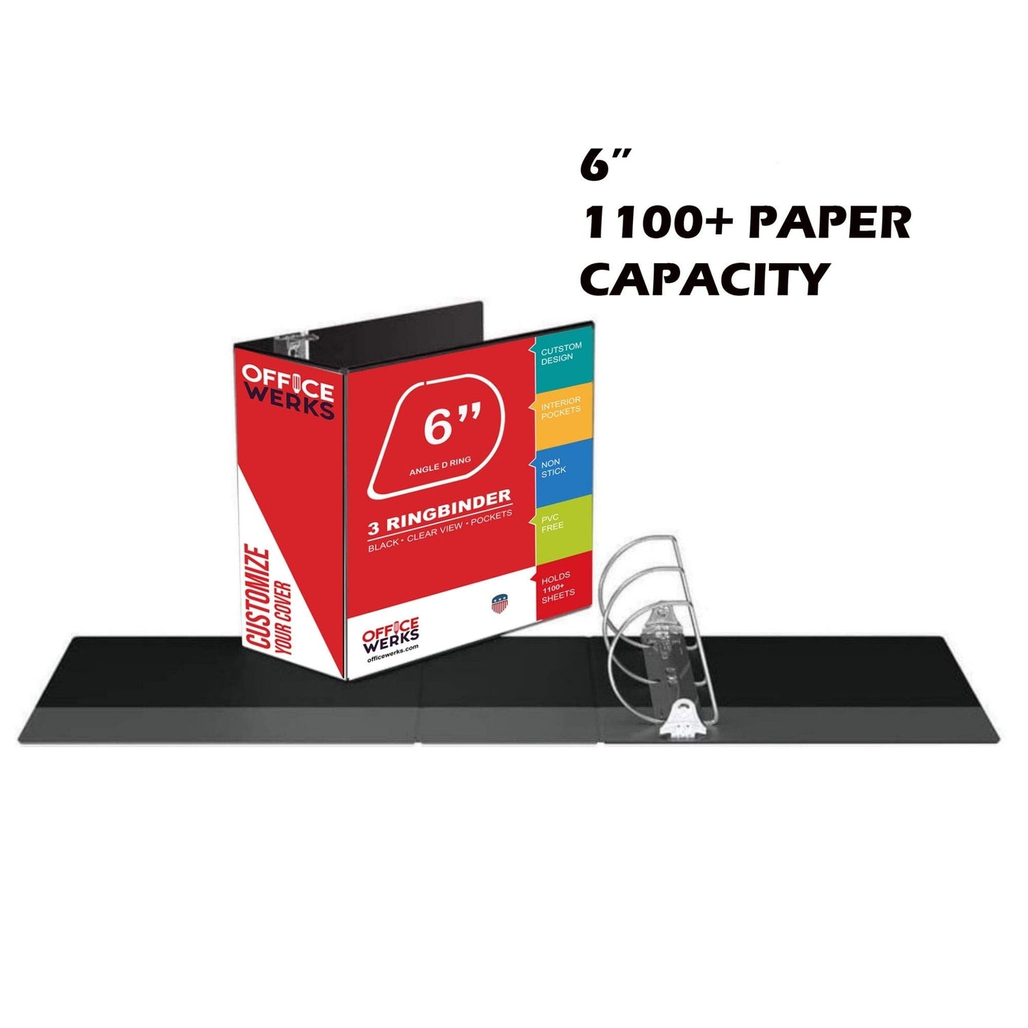 6 Inch 3 Ring Heavy Duty Binder with Pockets