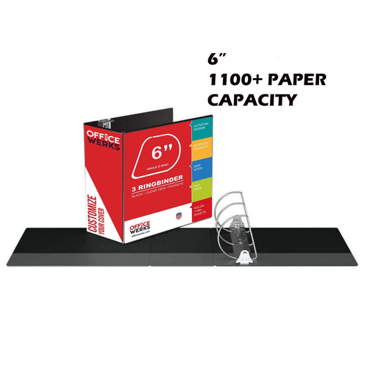 6 Inch 3 Ring Heavy Duty Binder with Pockets