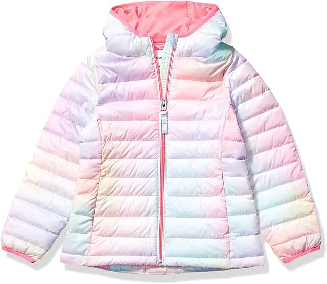 Lightweight Water-Resistant Hooded Puffer Jacket for Girls and Toddlers