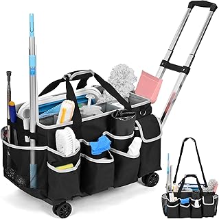 Cleaning Supplies Organizer with Wheels