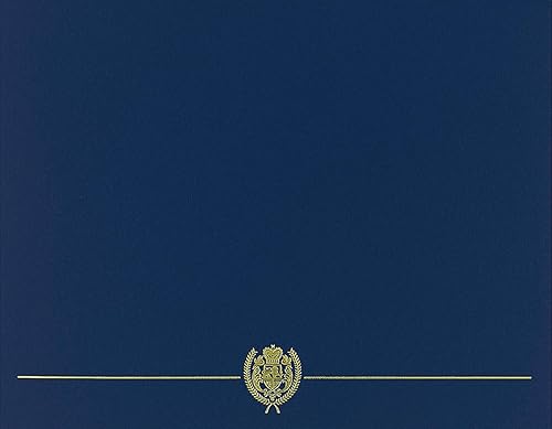 Navy Classic Crest Certificate Cover, 12"x 9.375", 5 Pack