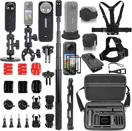 Accessories Kit for Insta360 X4 with case and mounts