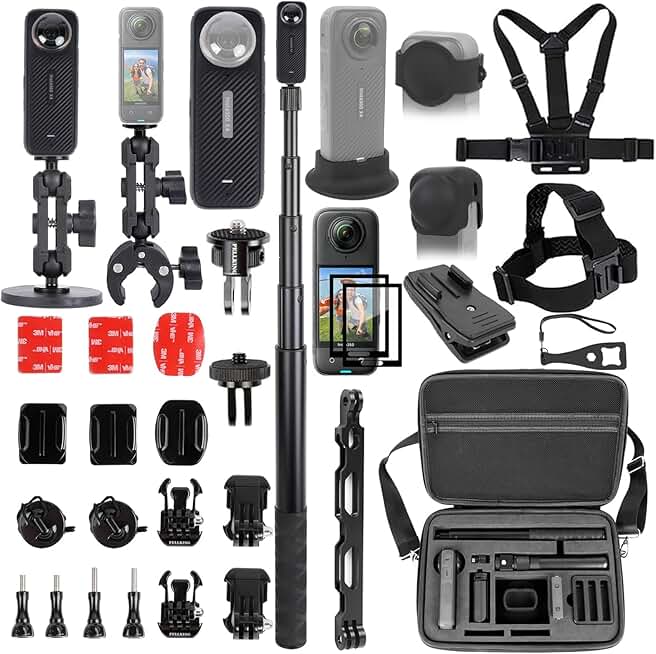 Accessories Kit for Insta360 X4 with case and mounts