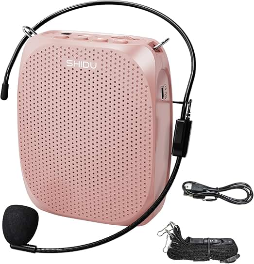 Portable Voice Amplifier with Microphone and MP3 Support