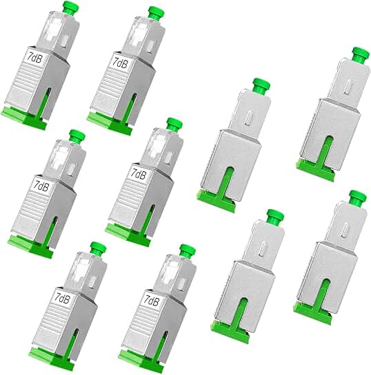 Set of 10 Single Mode 7dB Fiber Optic Attenuators
