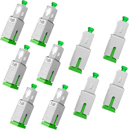 Set of 10 Single Mode 7dB Fiber Optic Attenuators