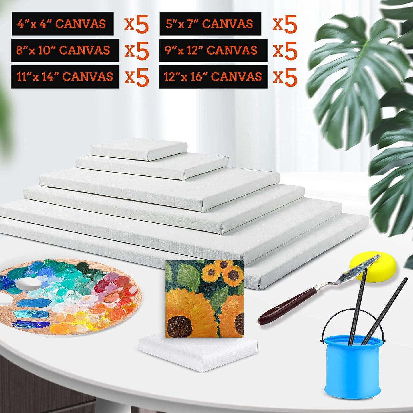 30 Pack Canvases for Painting in Various Sizes