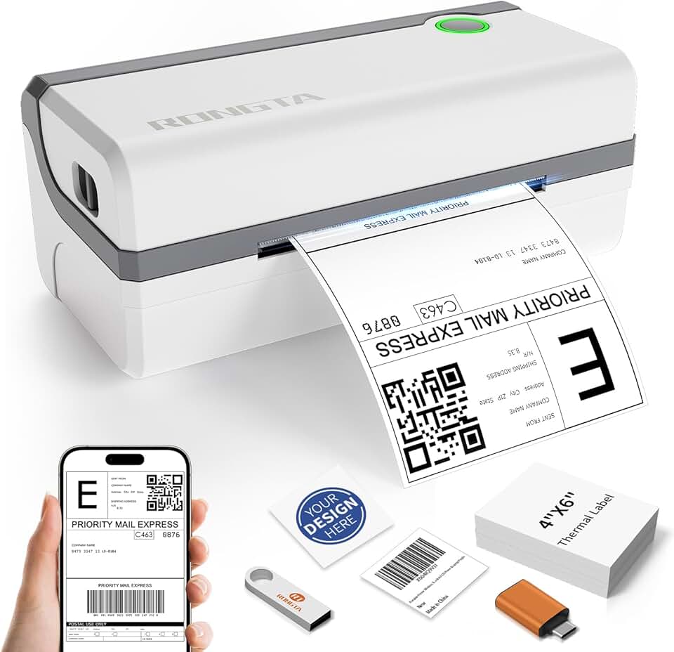 Wireless Bluetooth Thermal Label Printer for Shipping