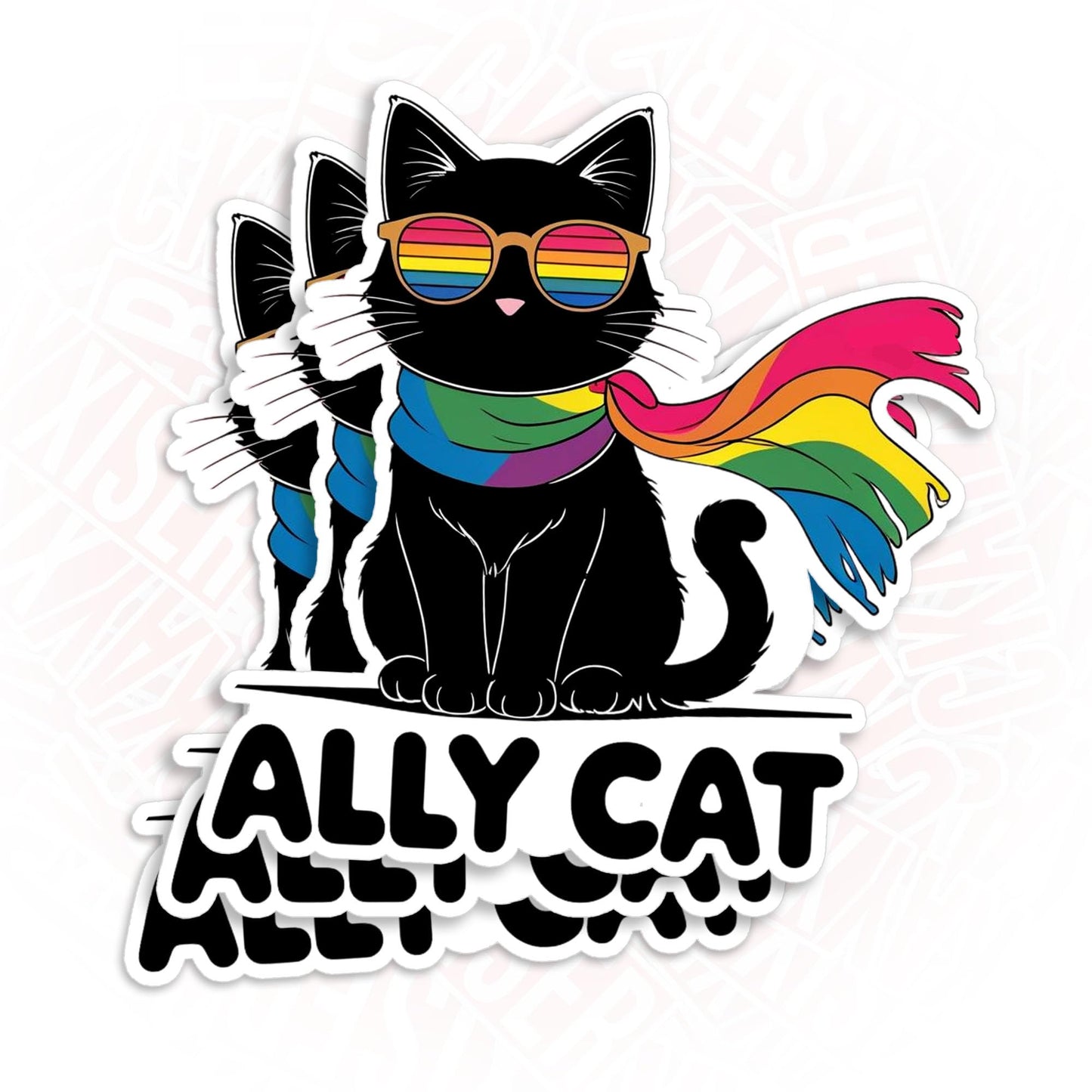 Set of three 3-inch rainbow pride stickers