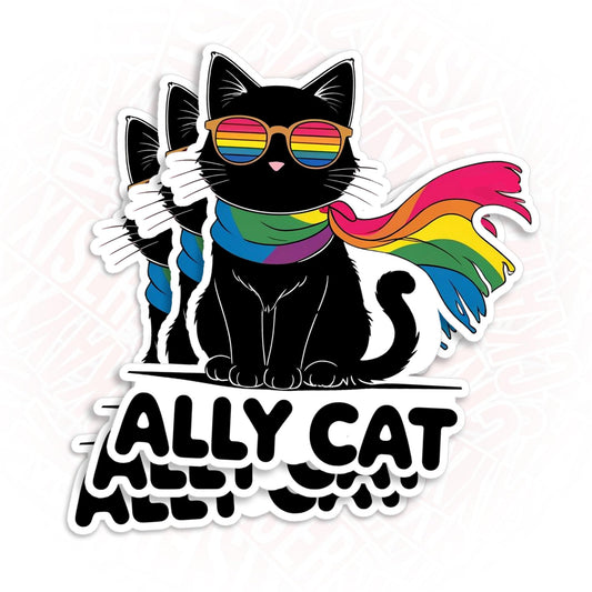 Set of three 3-inch rainbow pride stickers