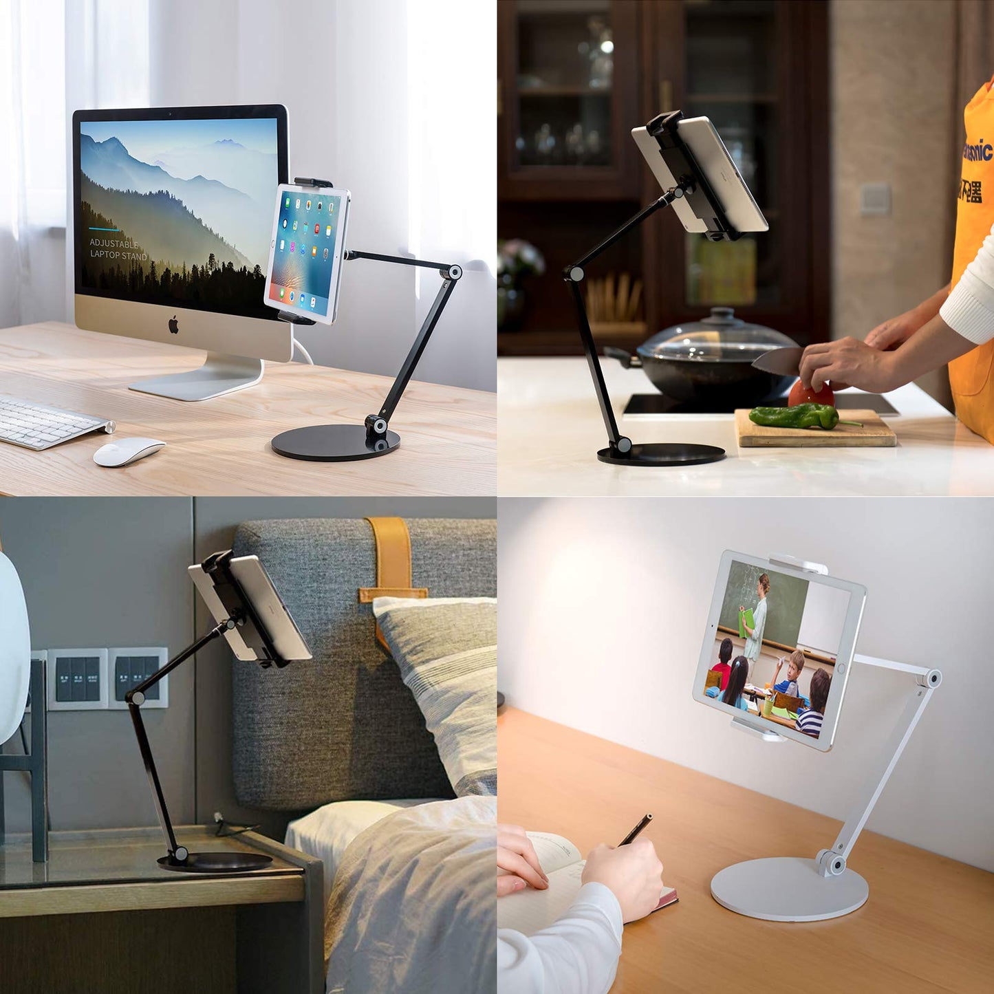 Surface Pro Stand, iPad Pro 12.9 Holder, Multi-Angle Adjustable Tablet Stand Holder for 4.7''- 13'' Screen Microsoft Surface Pro Series, iPad Pro 11 / 12.9, iPad, Mini, Air and More (Black)