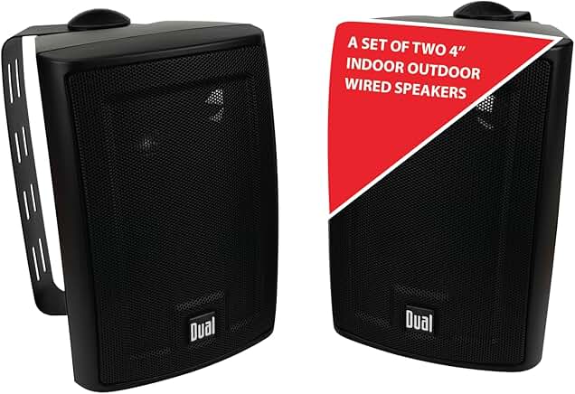 4-Inch 3-Way Indoor/Outdoor Wired Speakers