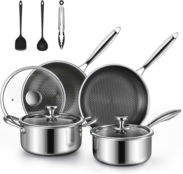 10-Piece Nonstick Cookware Set with Lids