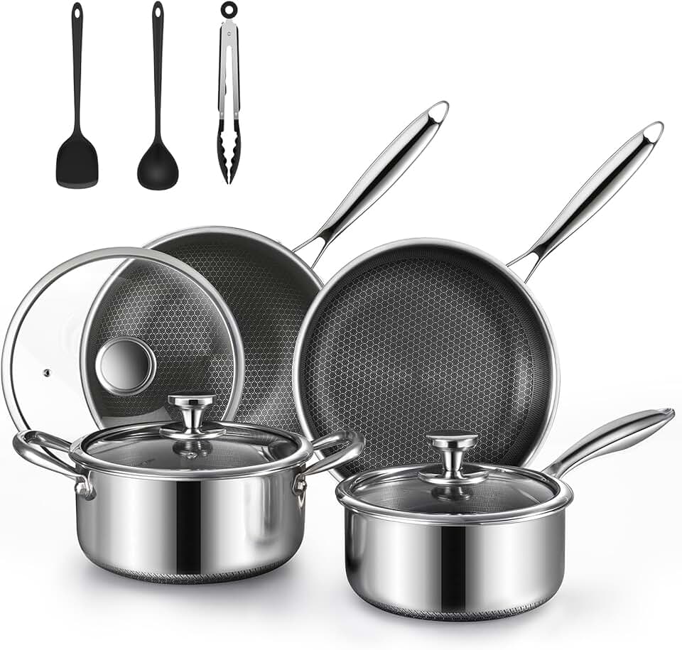 10-Piece Nonstick Cookware Set with Lids