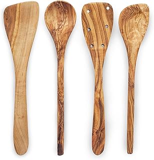 Olive Wood Cooking Utensil Set, 4 Pieces