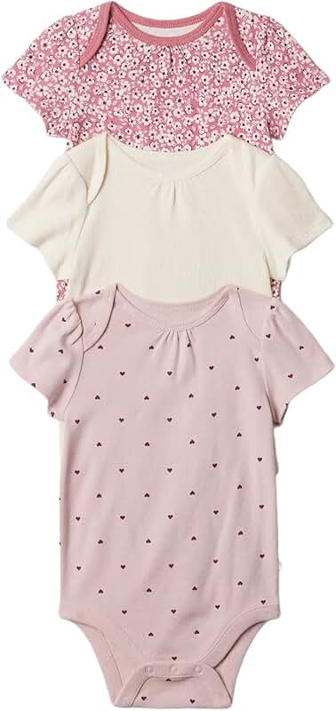 Three-Pack of Baby Girl Short Sleeve Bodysuits